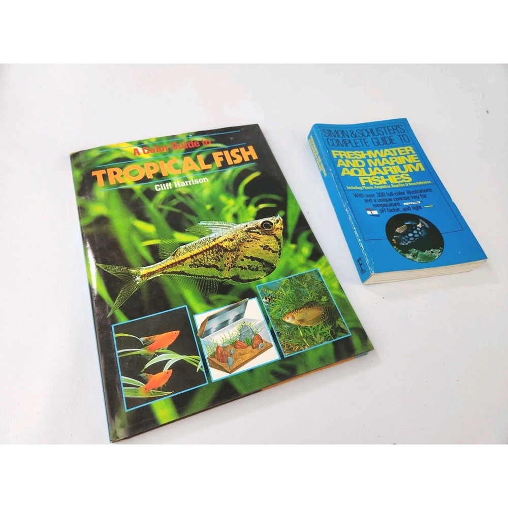 Vtg Book Lot‎ Color Guide to Tropical Fish Cliff Harrison Simon Schuster Care